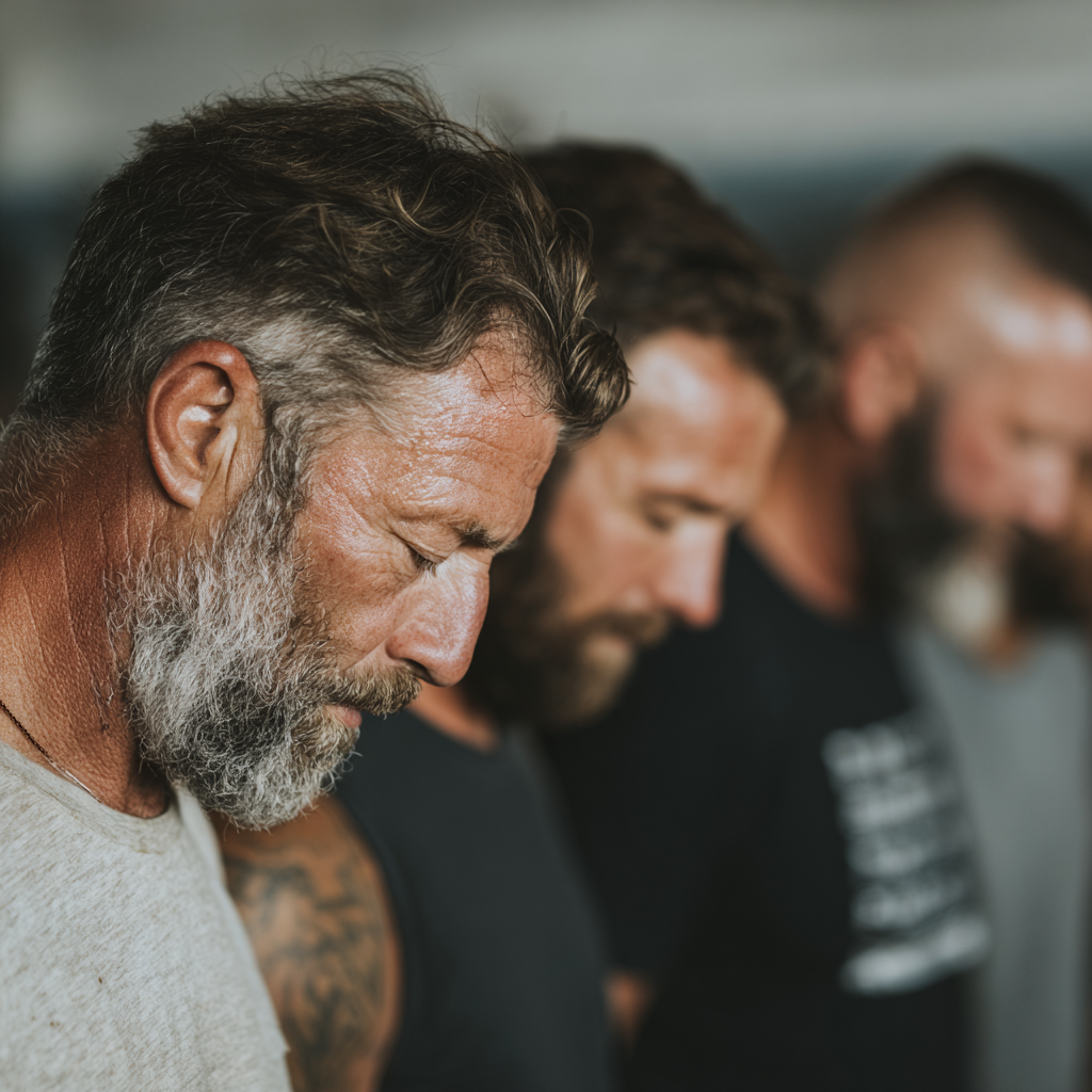 Група чоловіків різного віку підтримують один одного під час тренування, демонструючи силу спільноти